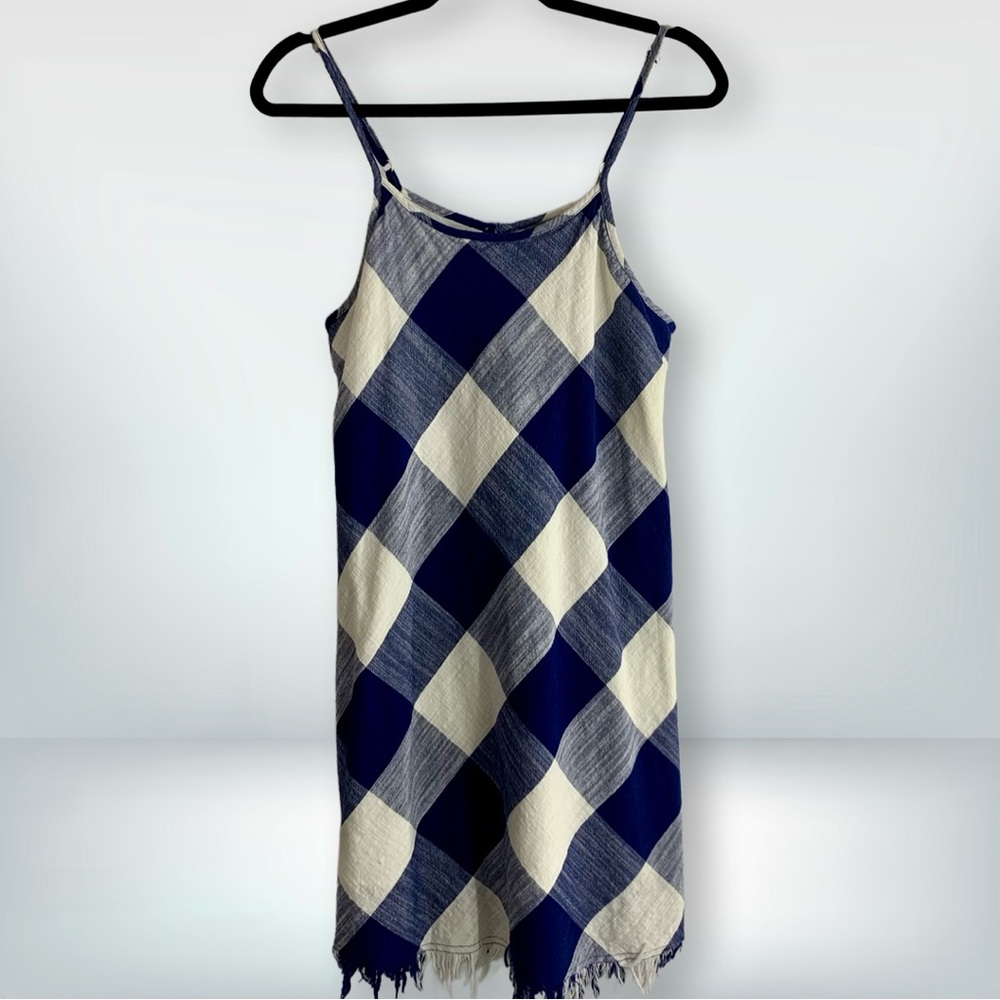 Natural Reflections Blue & White Gingham Spaghetti Strap Picnic Dress, size M - Picture 11 of 11
